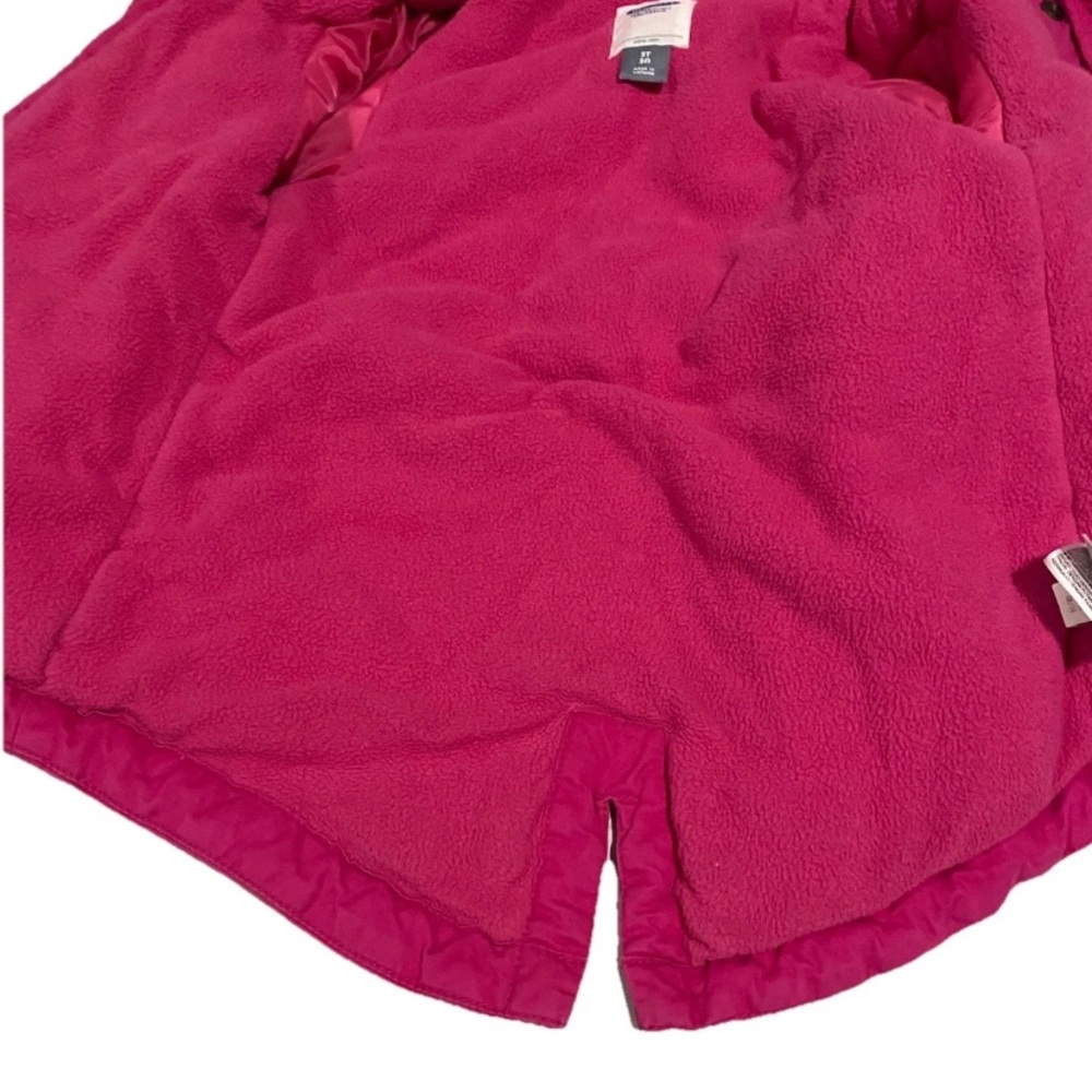 Old Navy Size 3T Toddler Girls Kids Pink Coat Hood & Pockets Excellent Condition - Picture 6 of 9